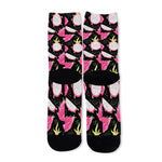 Dragon Fruit Pattern Print Long Socks