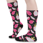 Dragon Fruit Pattern Print Long Socks