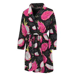 Dragon Fruit Pattern Print Men's Bathrobe