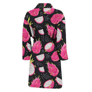 Dragon Fruit Pattern Print Men's Bathrobe