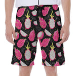 Dragon Fruit Pattern Print Men's Beach Shorts