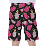 Dragon Fruit Pattern Print Men's Beach Shorts