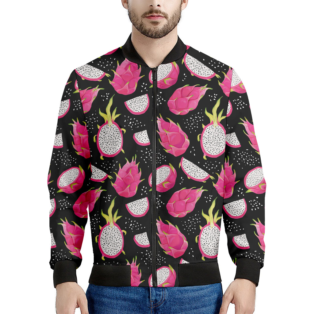 Dragon Fruit Pattern Print Men's Bomber Jacket