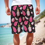 Dragon Fruit Pattern Print Men's Cargo Shorts