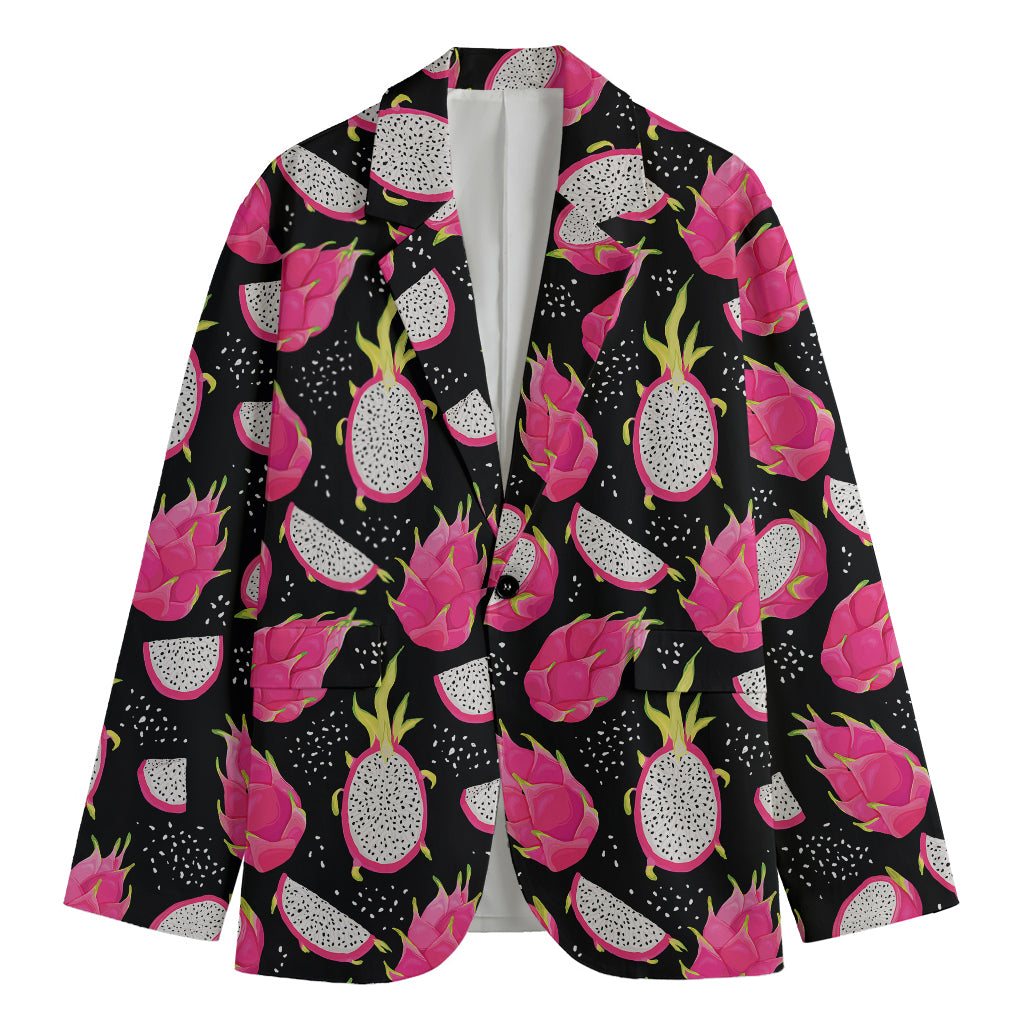Dragon Fruit Pattern Print Men's Cotton Blazer