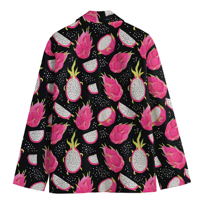 Dragon Fruit Pattern Print Men's Cotton Blazer