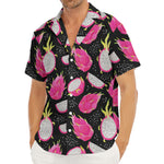 Dragon Fruit Pattern Print Men's Deep V-Neck Shirt