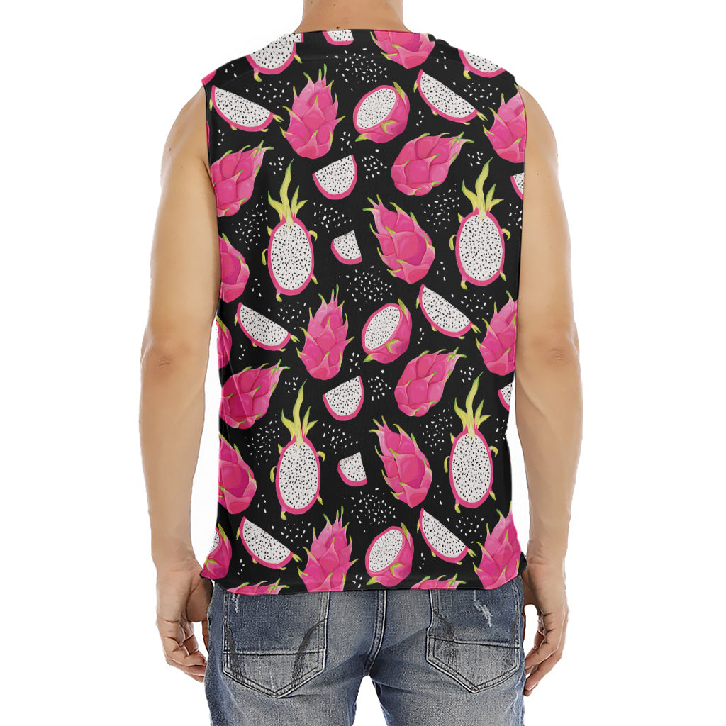 Dragon Fruit Pattern Print Men's Fitness Tank Top