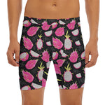 Dragon Fruit Pattern Print Men's Long Boxer Briefs