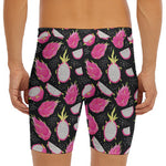Dragon Fruit Pattern Print Men's Long Boxer Briefs