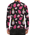Dragon Fruit Pattern Print Men's Long Sleeve Rash Guard