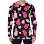 Dragon Fruit Pattern Print Men's Long Sleeve T-Shirt