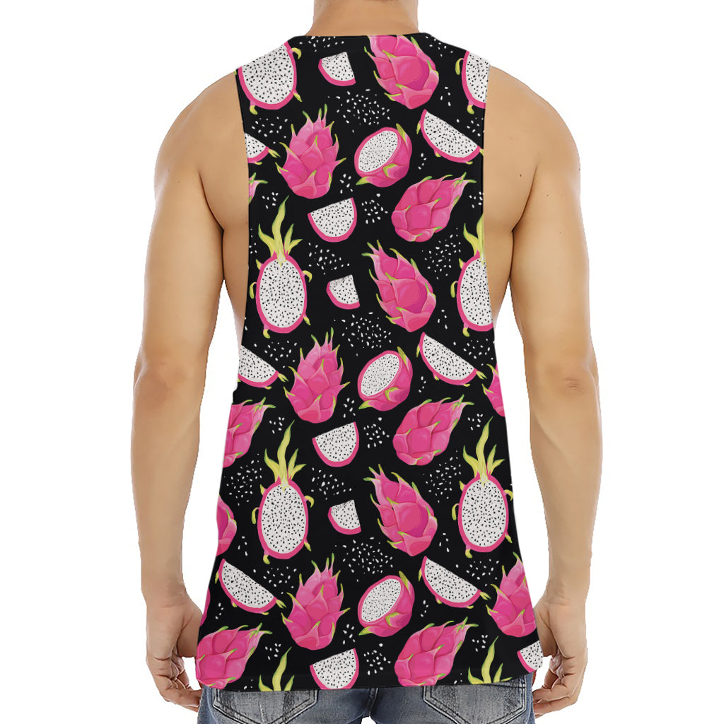 Dragon Fruit Pattern Print Men's Muscle Tank Top