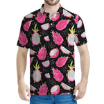 Dragon Fruit Pattern Print Men's Polo Shirt