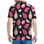 Dragon Fruit Pattern Print Men's Polo Shirt