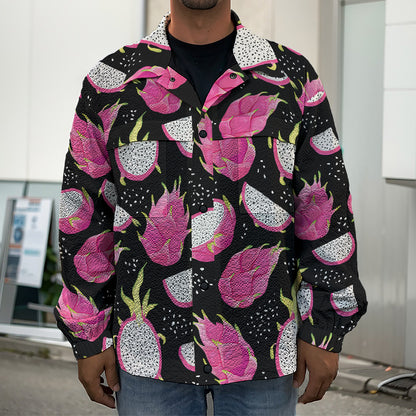 Dragon Fruit Pattern Print Men's Shirt Jacket