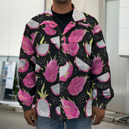 Dragon Fruit Pattern Print Men's Shirt Jacket