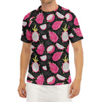 Dragon Fruit Pattern Print Men's Short Sleeve Rash Guard