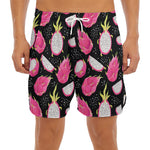 Dragon Fruit Pattern Print Men's Split Running Shorts