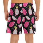 Dragon Fruit Pattern Print Men's Split Running Shorts