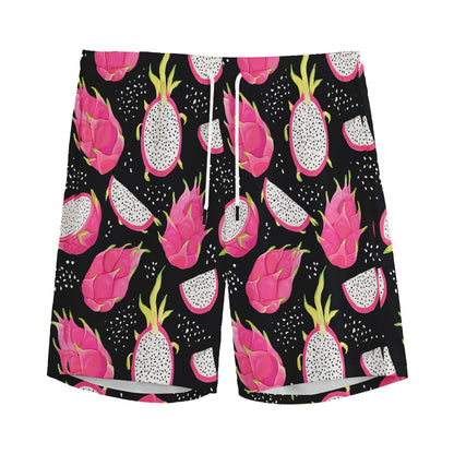 Dragon Fruit Pattern Print Men's Sports Shorts