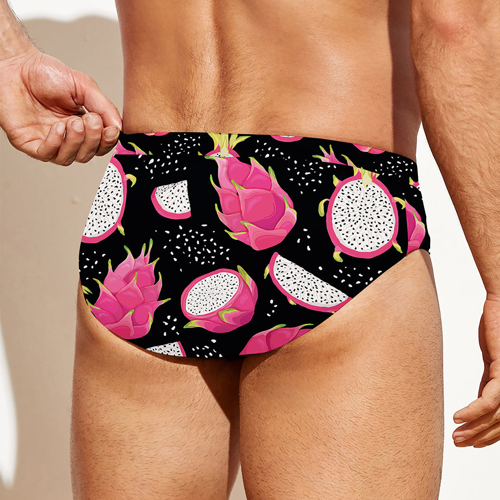 Dragon Fruit Pattern Print Men's Swim Briefs