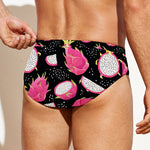 Dragon Fruit Pattern Print Men's Swim Briefs