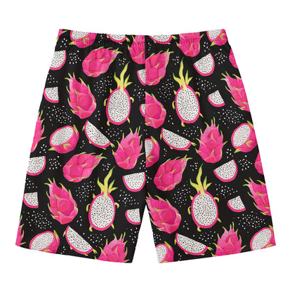 Dragon Fruit Pattern Print Men's Swim Trunks