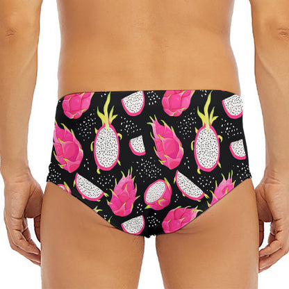 Dragon Fruit Pattern Print Men's Triangle Swim Briefs