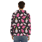 Dragon Fruit Pattern Print Men's Velvet Pullover Hoodie