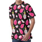 Dragon Fruit Pattern Print Men's Velvet T-Shirt