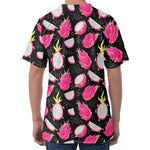 Dragon Fruit Pattern Print Men's Velvet T-Shirt