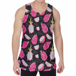 Dragon Fruit Pattern Print Men's Velvet Tank Top