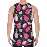 Dragon Fruit Pattern Print Men's Velvet Tank Top