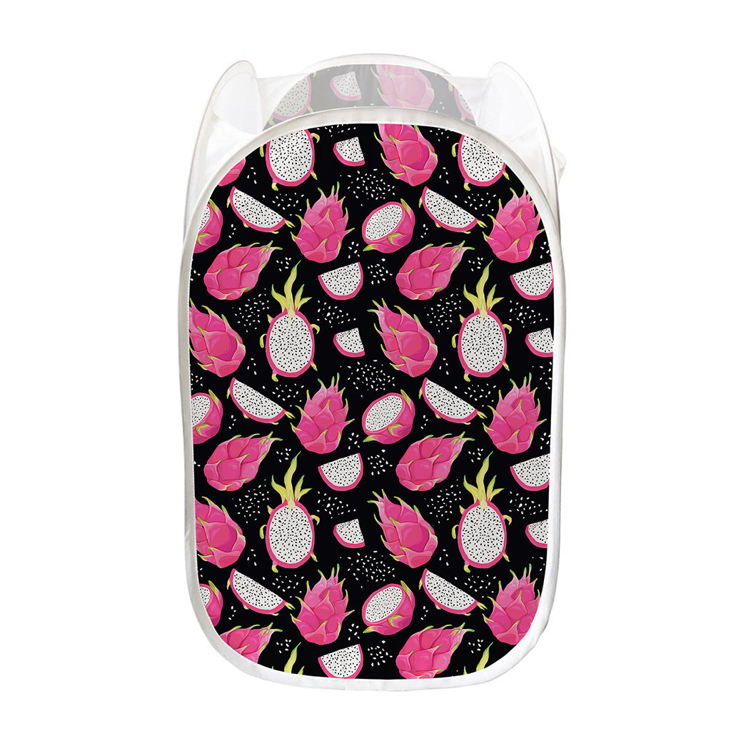 Dragon Fruit Pattern Print Mesh Laundry Hamper