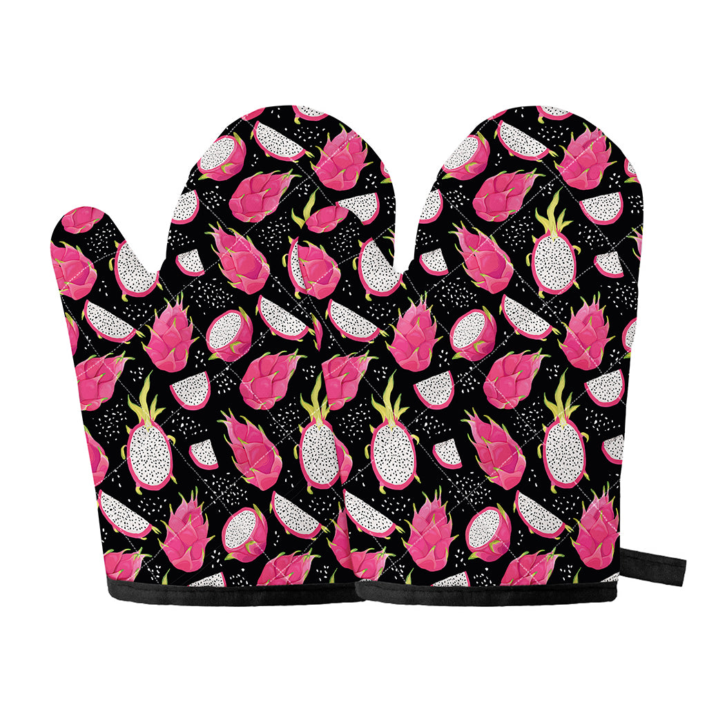 Dragon Fruit Pattern Print Oven Mitts