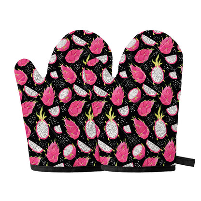 Dragon Fruit Pattern Print Oven Mitts
