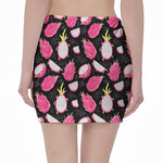Dragon Fruit Pattern Print Pencil Mini Skirt