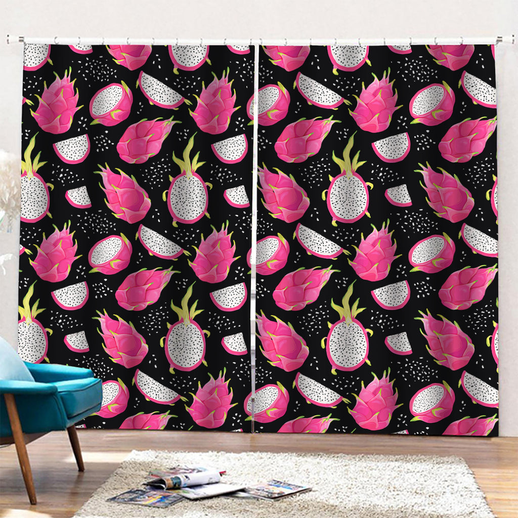 Dragon Fruit Pattern Print Pencil Pleat Curtains