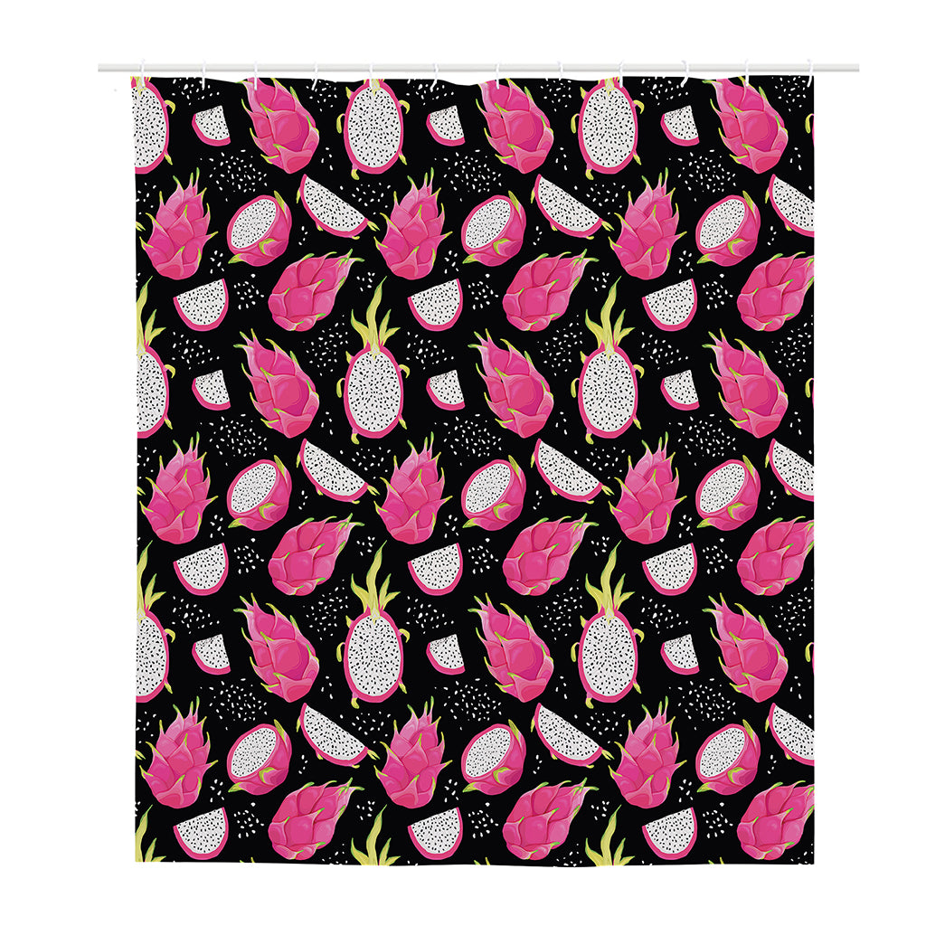 Dragon Fruit Pattern Print Polyester Shower Curtain