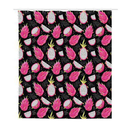 Dragon Fruit Pattern Print Polyester Shower Curtain