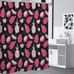 Dragon Fruit Pattern Print Premium Shower Curtain