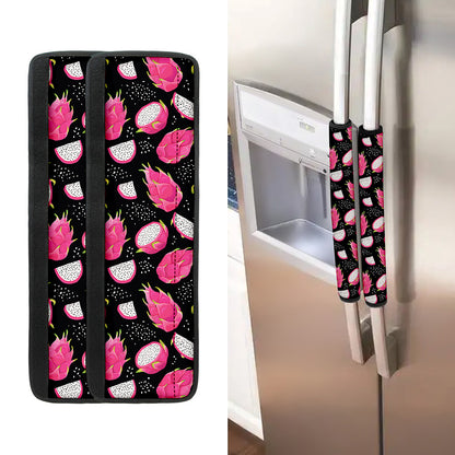 Dragon Fruit Pattern Print Refrigerator Handle Covers