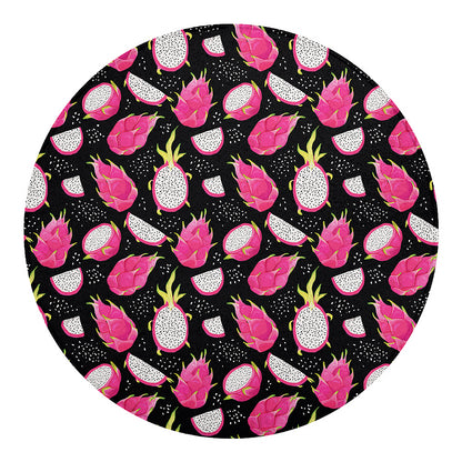 Dragon Fruit Pattern Print Round Blanket