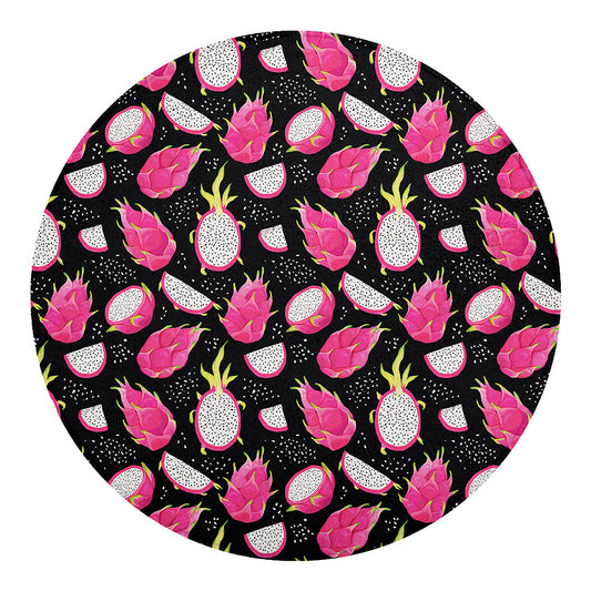 Dragon Fruit Pattern Print Round Blanket