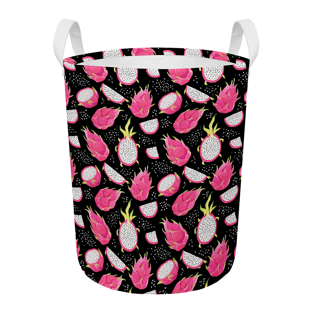 Dragon Fruit Pattern Print Round Laundry Basket