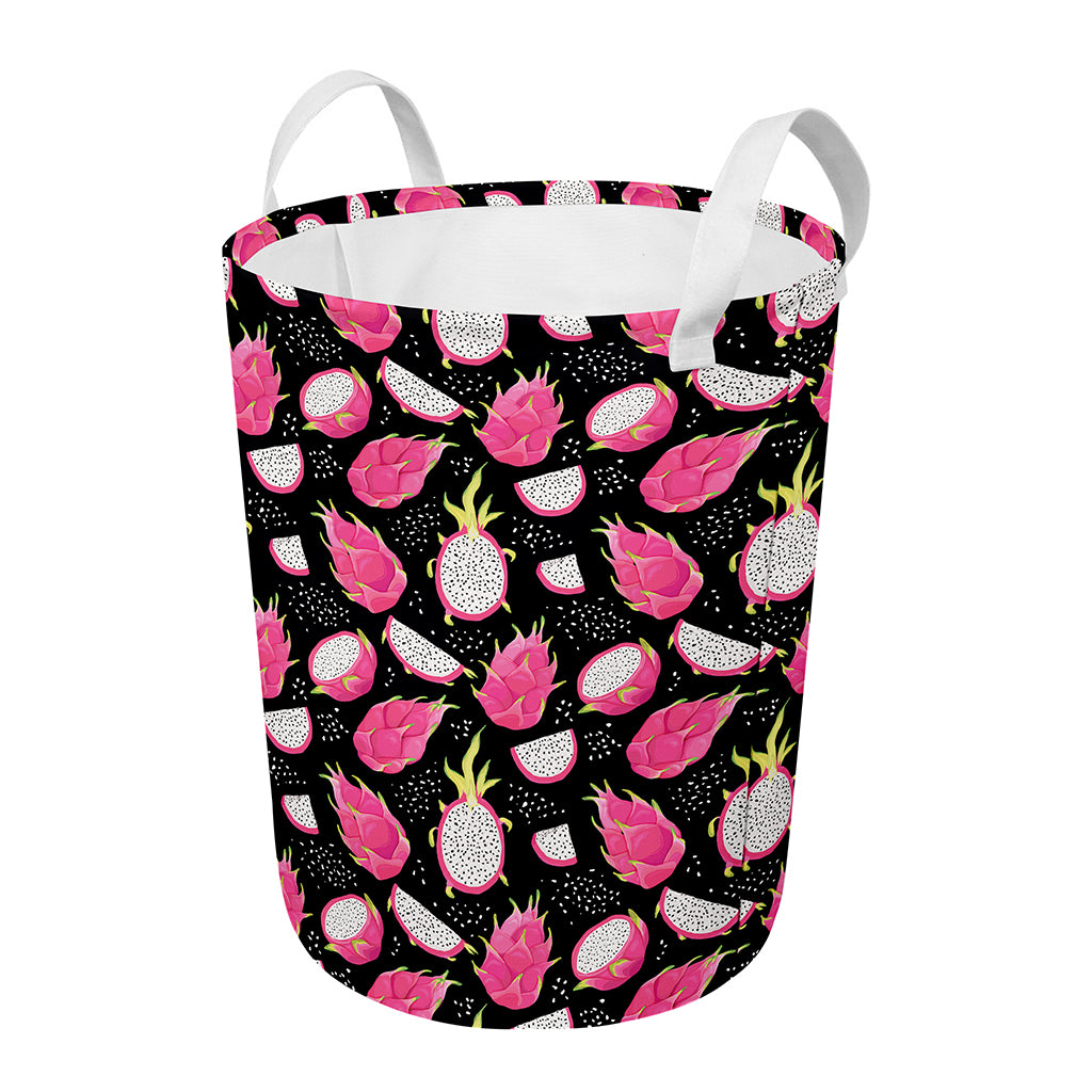Dragon Fruit Pattern Print Round Laundry Basket
