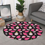 Dragon Fruit Pattern Print Round Rug