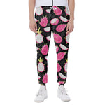 Dragon Fruit Pattern Print Scuba Joggers