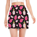 Dragon Fruit Pattern Print Side Slit Mini Skirt
